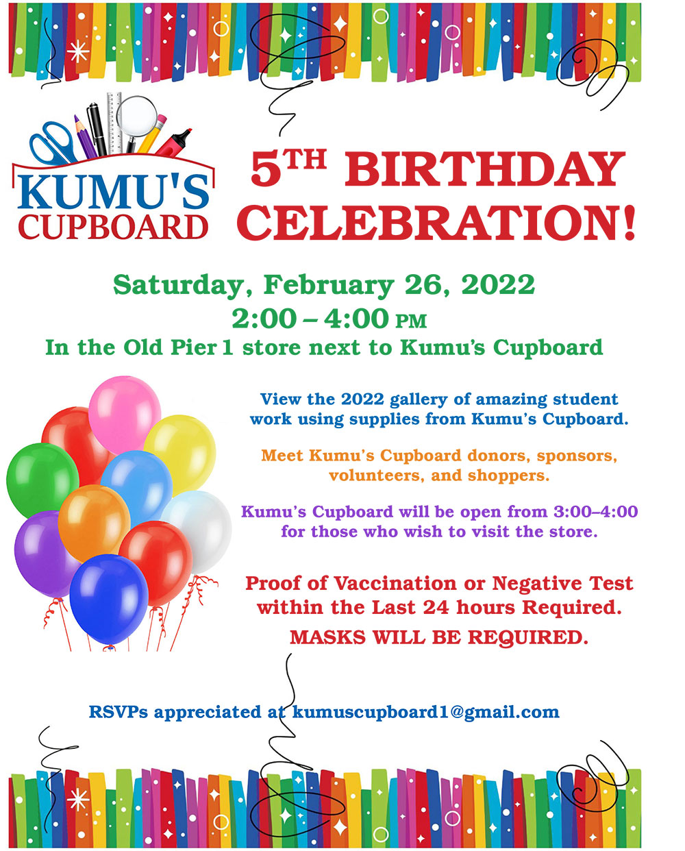 Kumu's Cupboard 5th Birthday Celebration